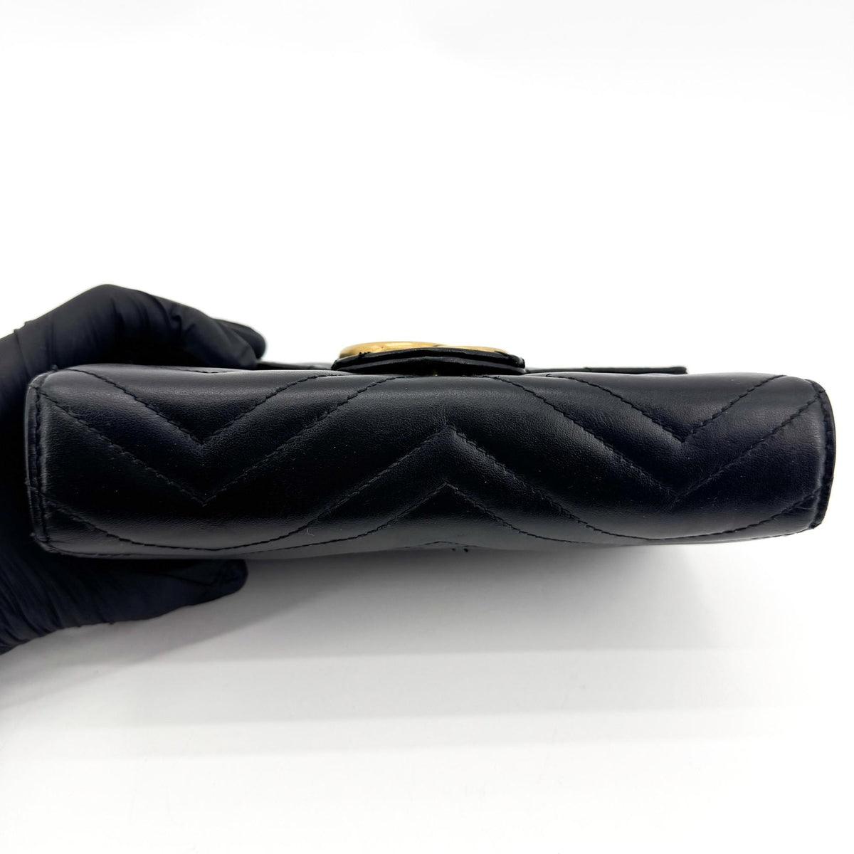 Gucci GG Marmont Matelassé Mini Chain Crossbody Bag Black