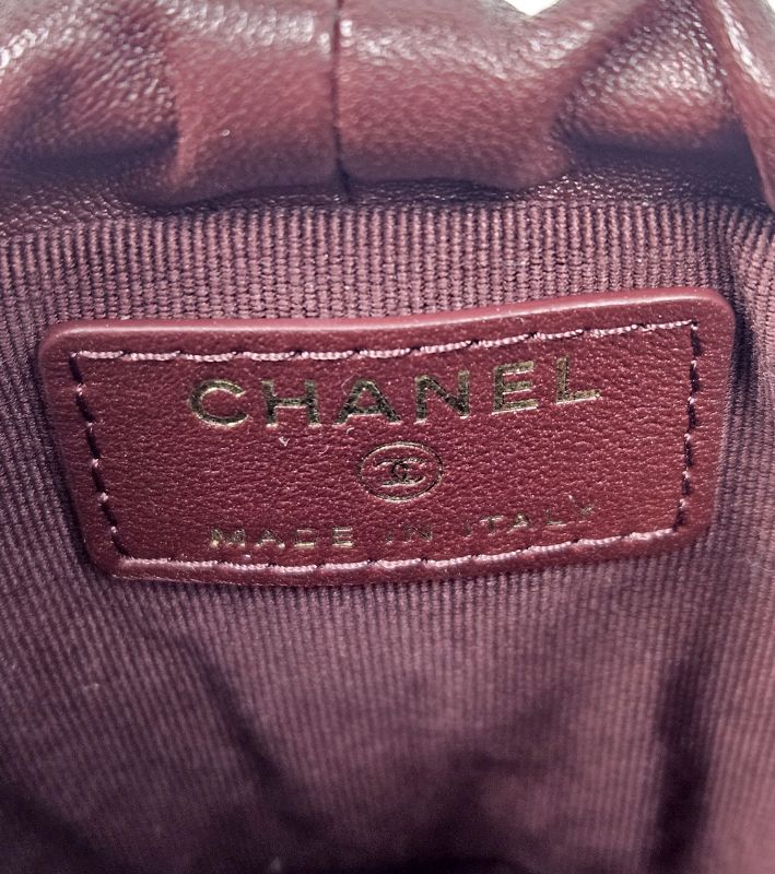 Chanel Burgundy Leather CocoCrush Mini Bucket Shoulder Bag