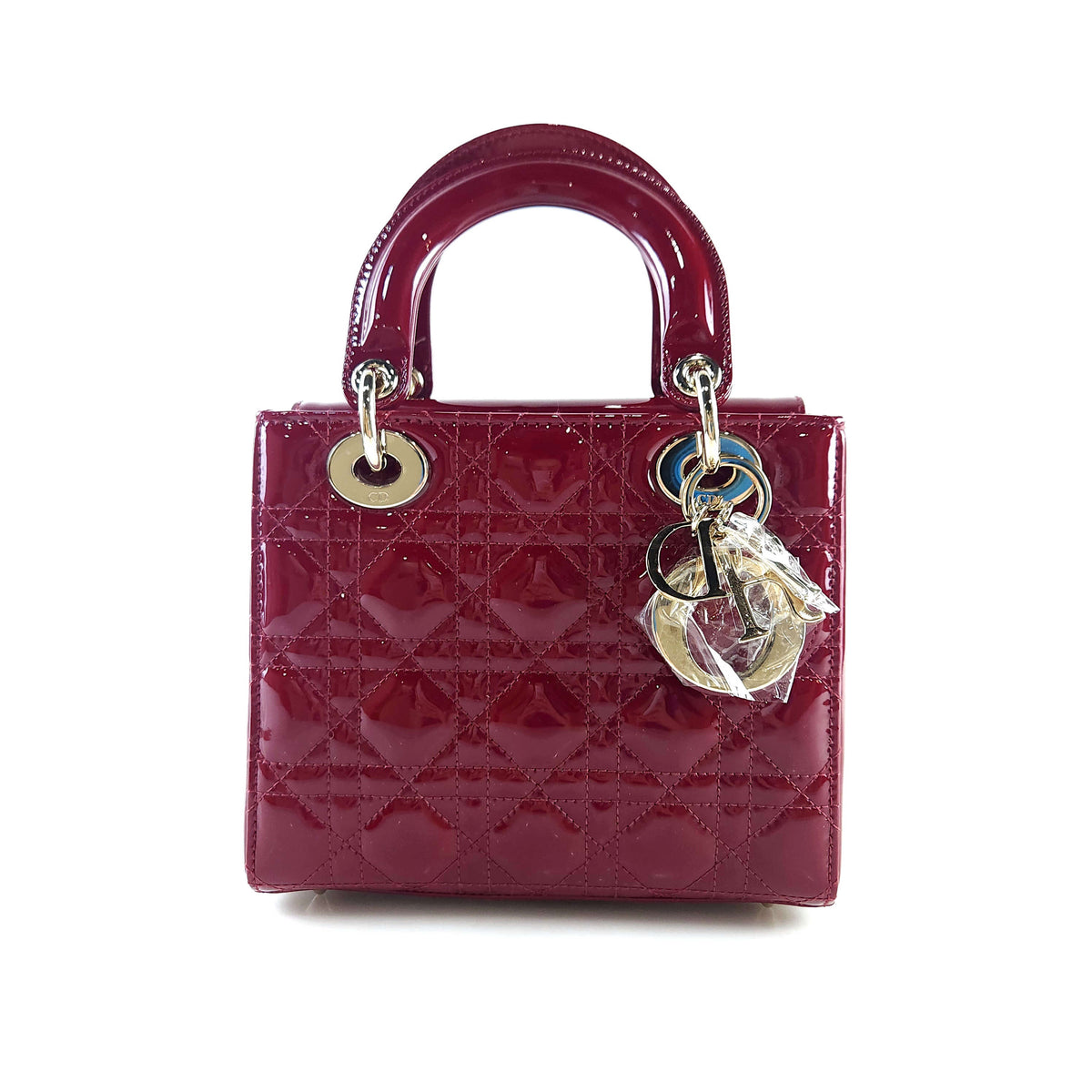 Small Patent Cannage Lady Tote Bag Crossbody Bag