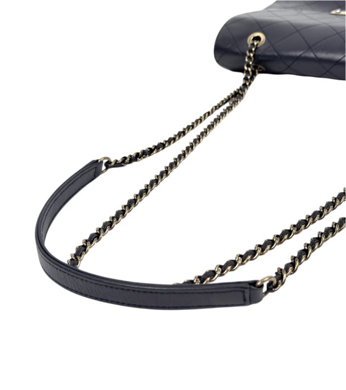 Chanel Navy Quilted CC Flap Shoulder Bag