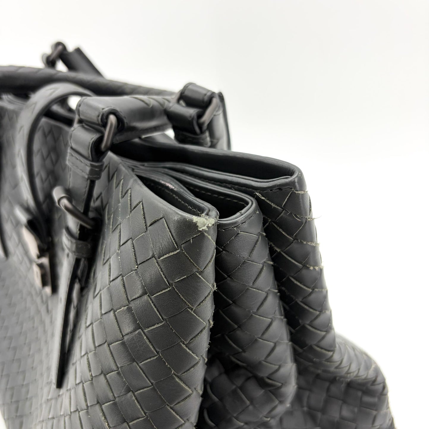 Bottega Veneta Intrecciato Roma Bag Medium Dark Grey