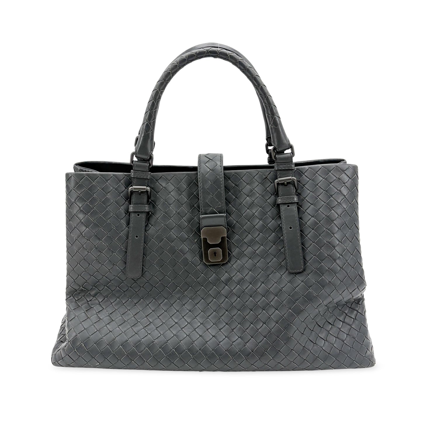 Bottega Veneta Intrecciato Roma Bag Medium Dark Grey