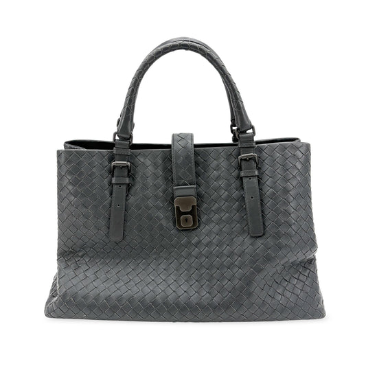 Bottega Veneta Intrecciato Roma Bag Medium Dark Grey