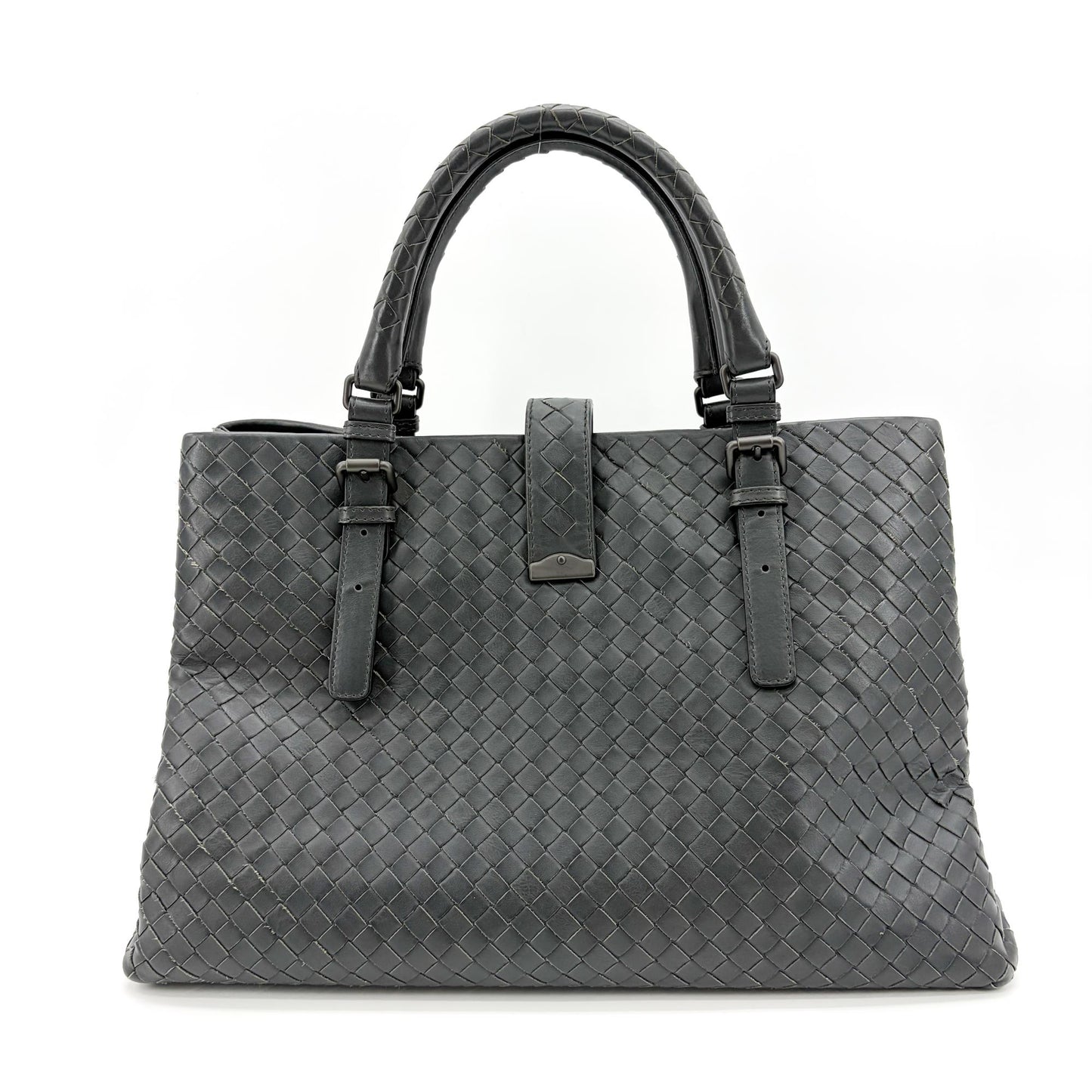 Bottega Veneta Intrecciato Roma Bag Medium Dark Grey