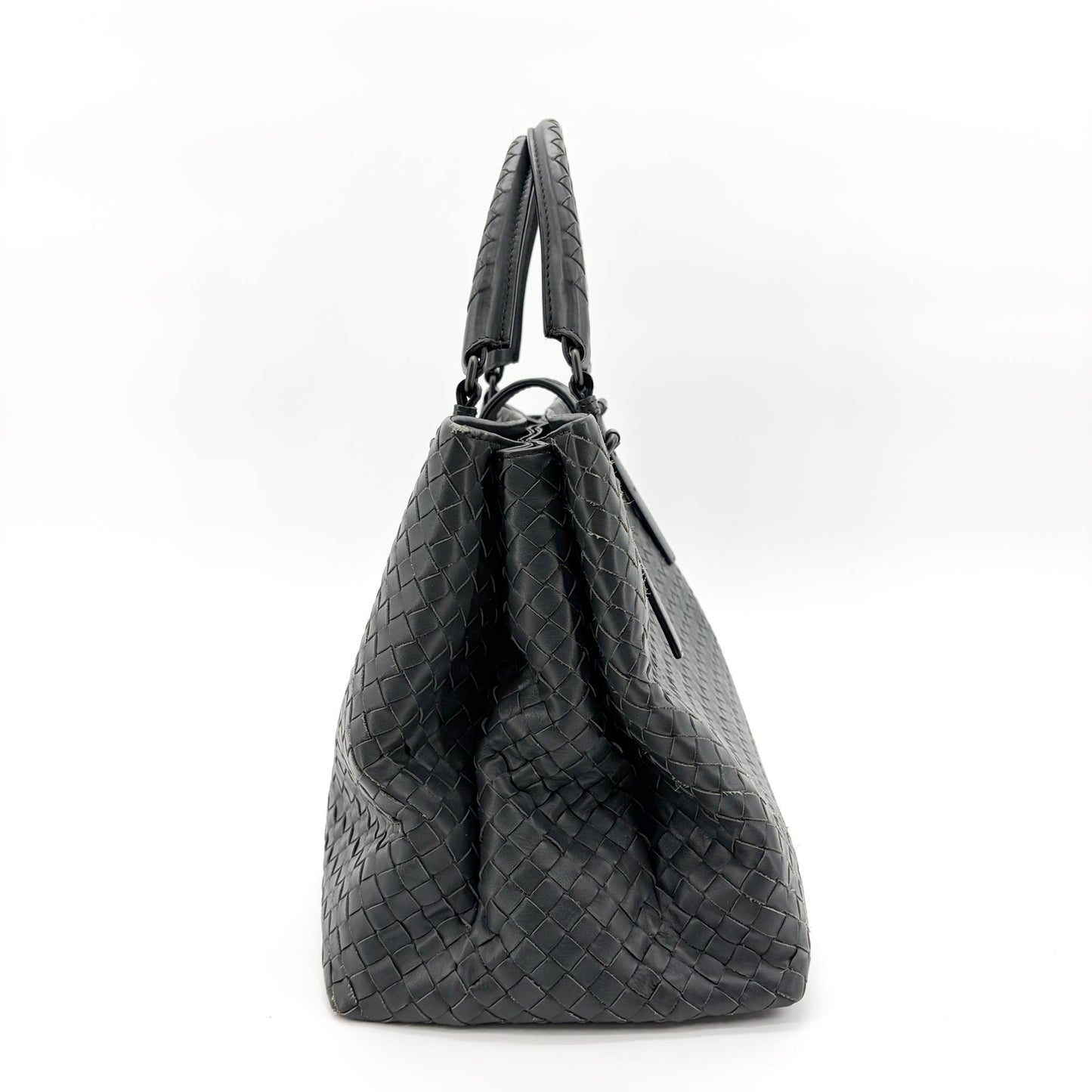 Bottega Veneta Intrecciato Roma Bag Medium Dark Grey