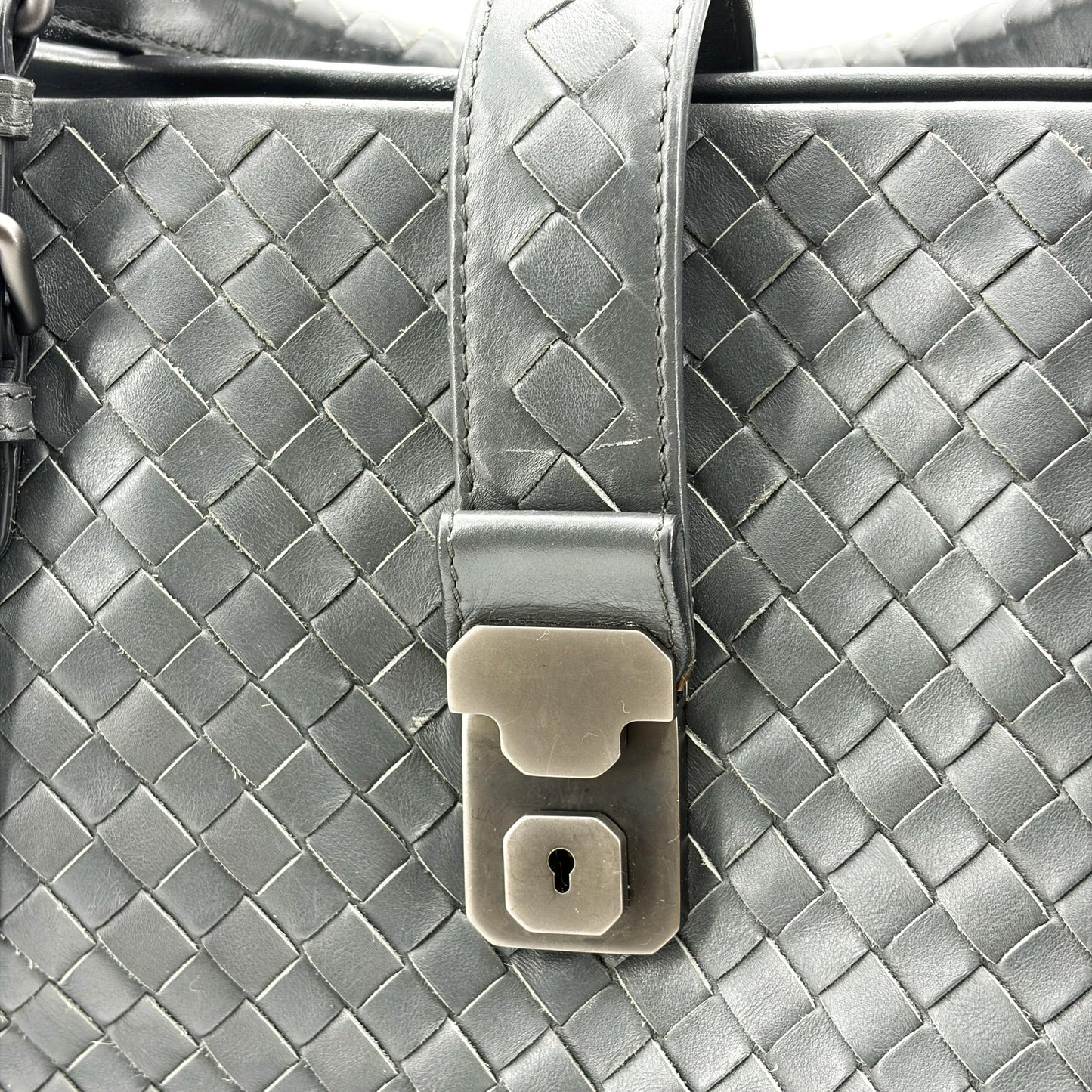 Bottega Veneta Intrecciato Roma Bag Medium Dark Grey