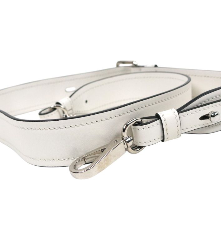 Prada White Leather Bowling Tote Bag