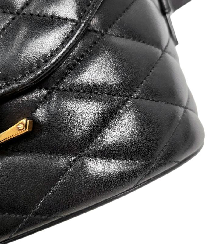 Saint Laurent Black Gold-Plated Matelassé Semi-Box Bag
