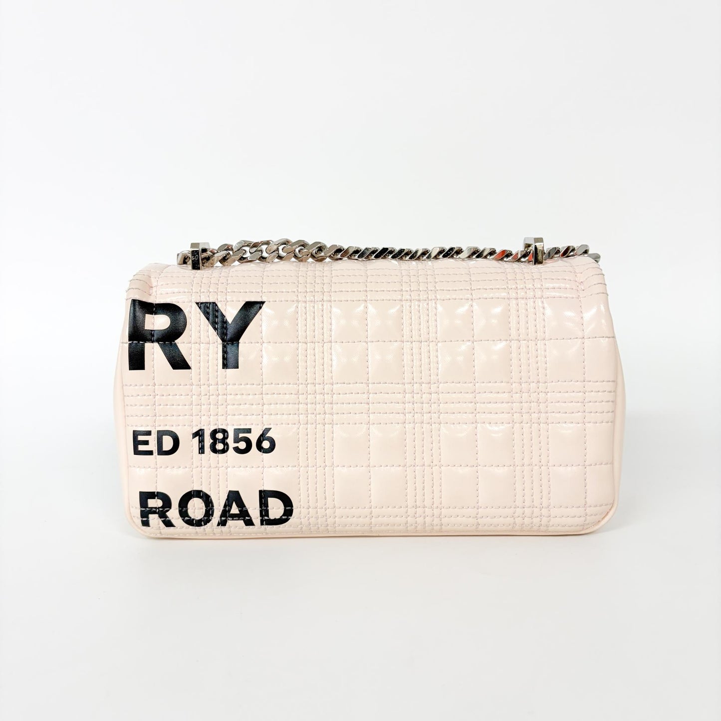Burberry Small Quilted Lambskin Horseferry Print Lola Bag Pale Pink