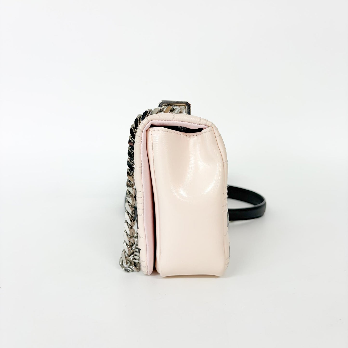 Burberry Small Quilted Lambskin Horseferry Print Lola Bag Pale Pink