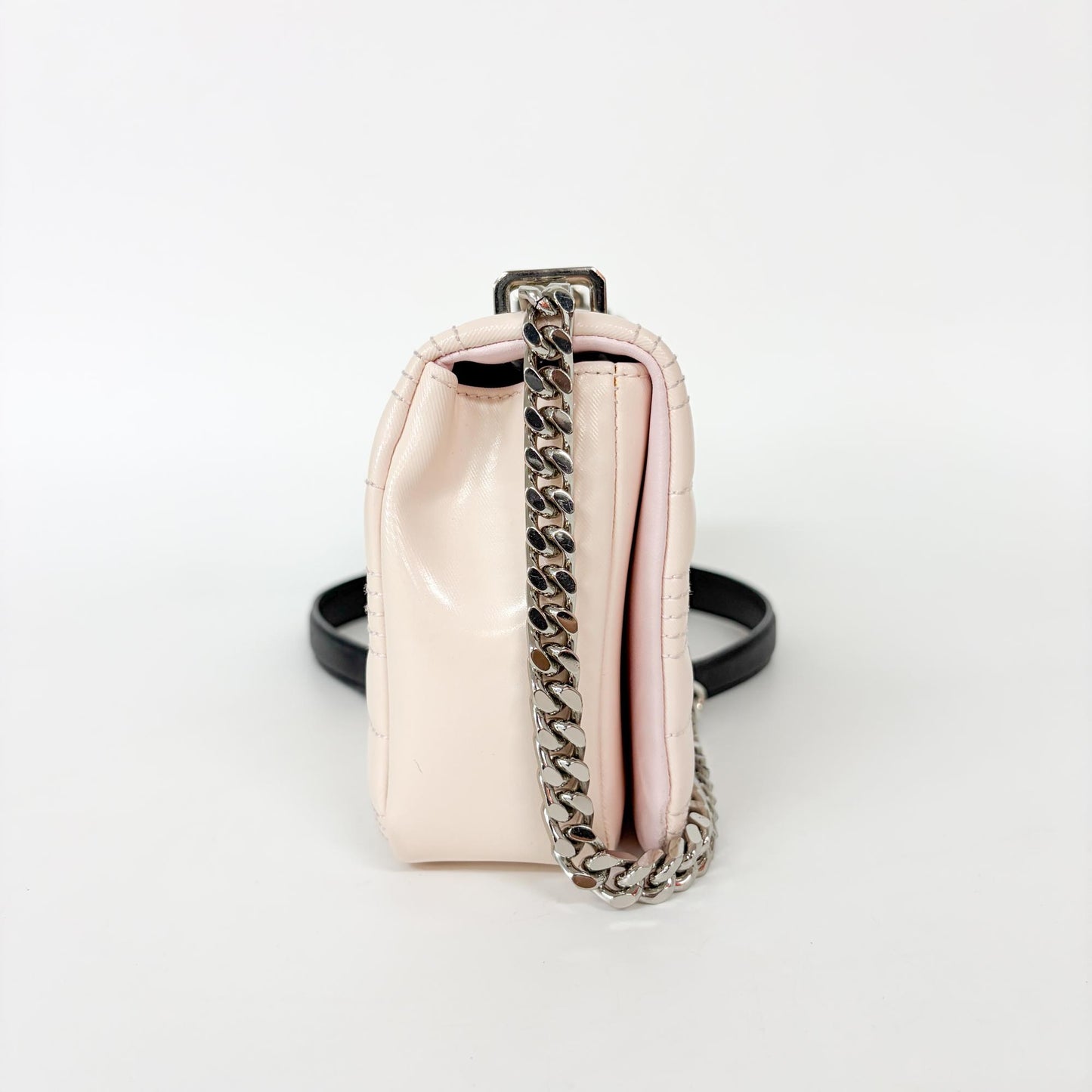 Burberry Small Quilted Lambskin Horseferry Print Lola Bag Pale Pink