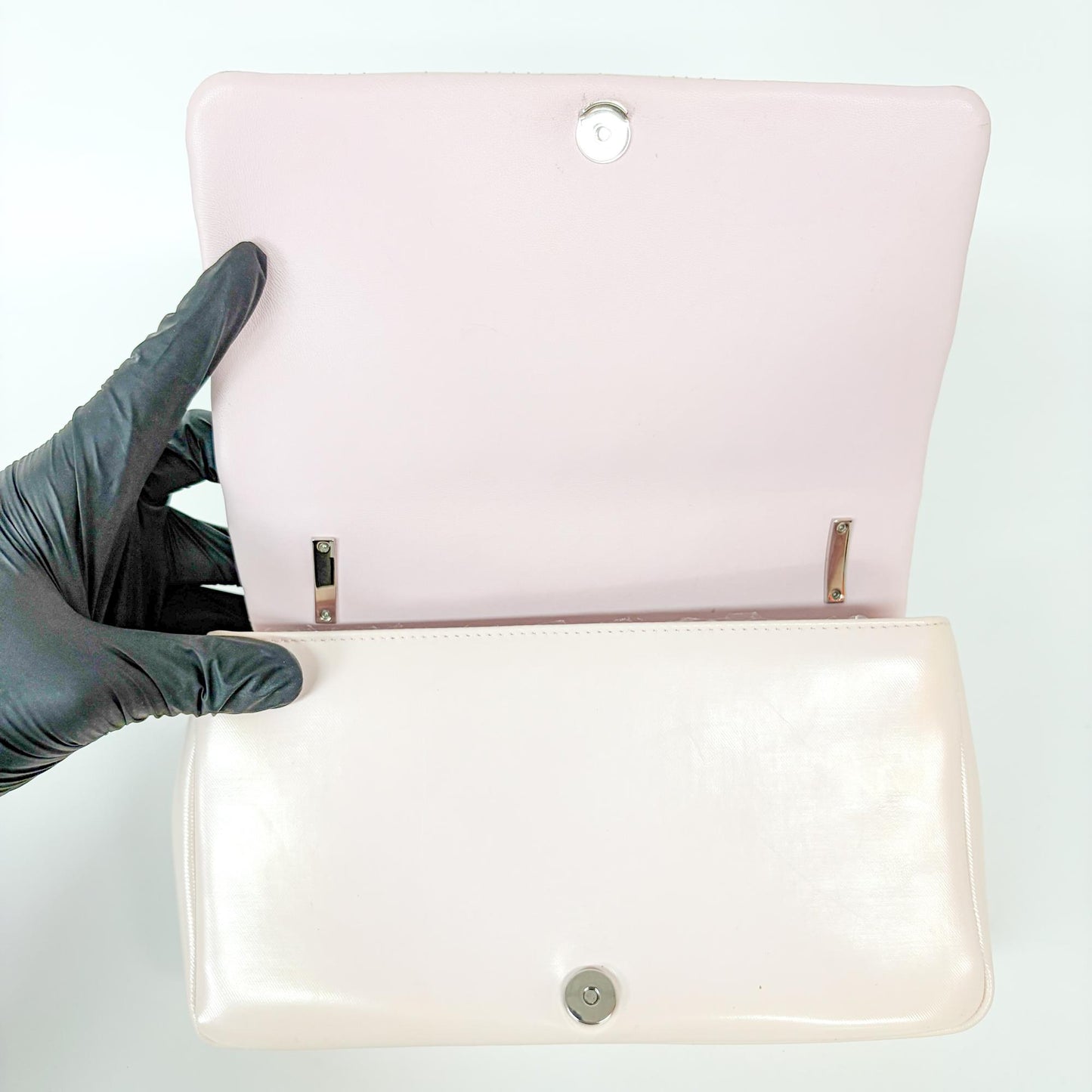 Burberry Small Quilted Lambskin Horseferry Print Lola Bag Pale Pink