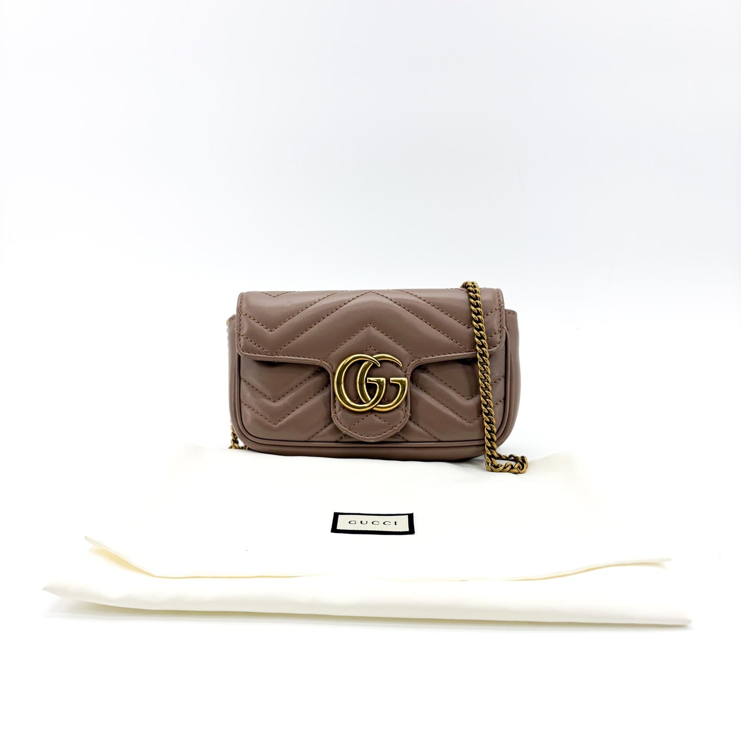 Gucci GG Marmont Super Mini Shoulder Bag Porcelain Rose