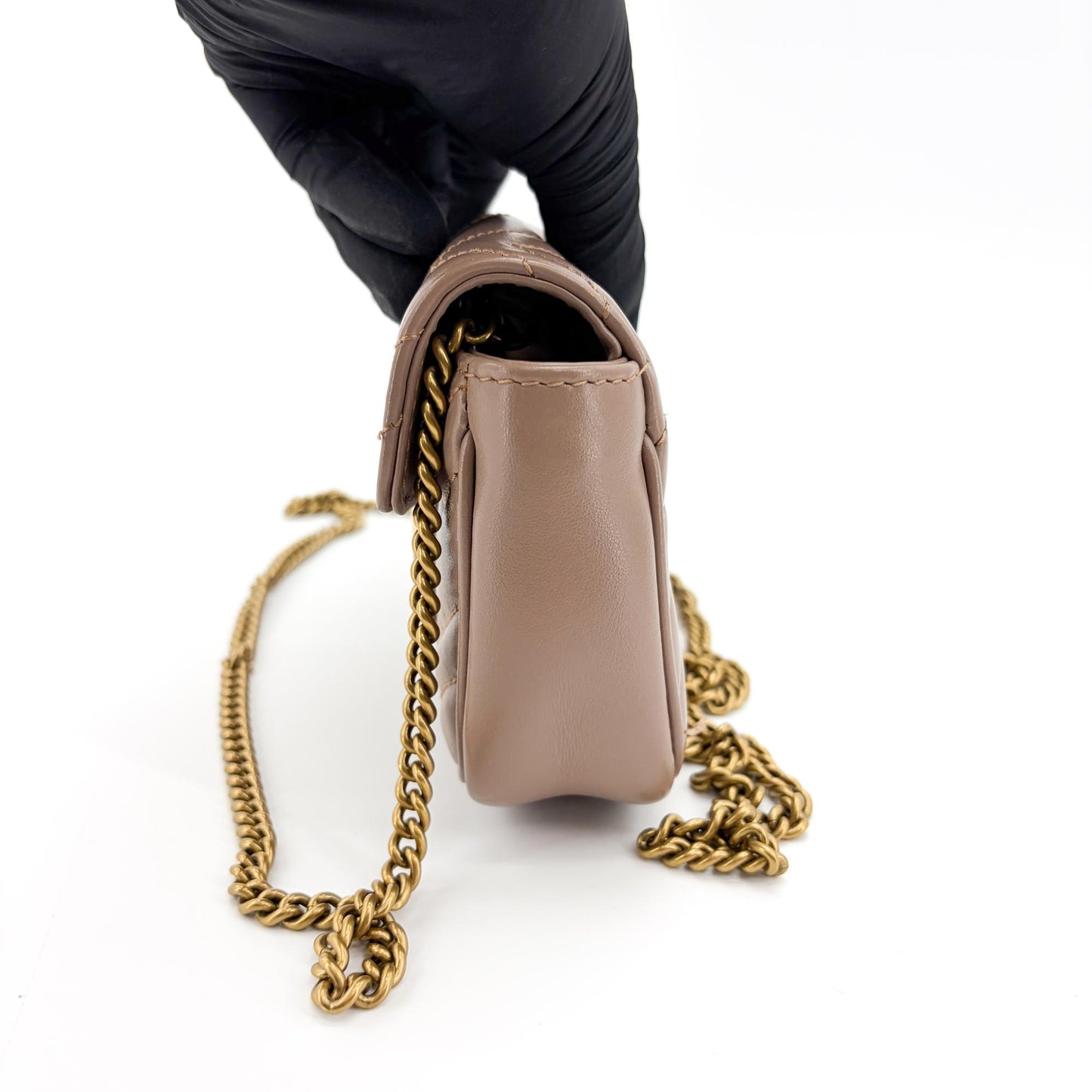 Gucci GG Marmont Super Mini Shoulder Bag Porcelain Rose