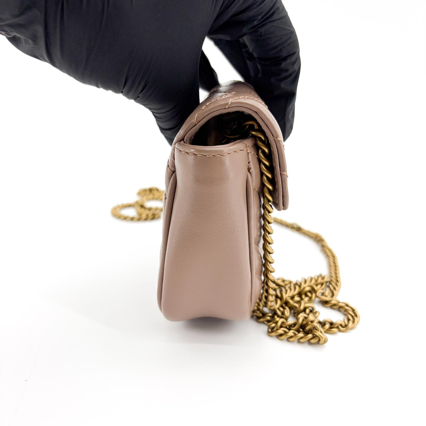 Gucci GG Marmont Super Mini Shoulder Bag Porcelain Rose