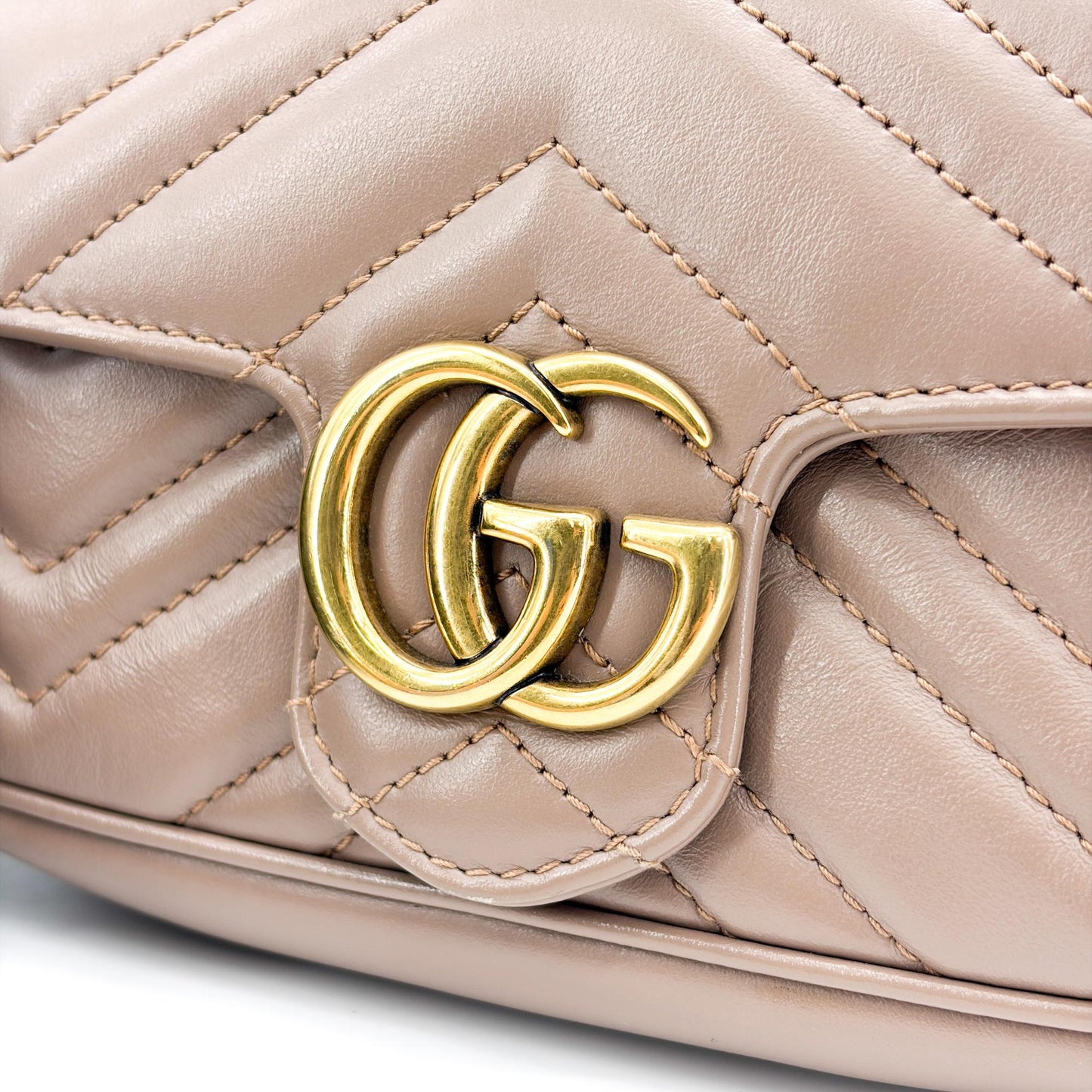Gucci GG Marmont Super Mini Shoulder Bag Porcelain Rose