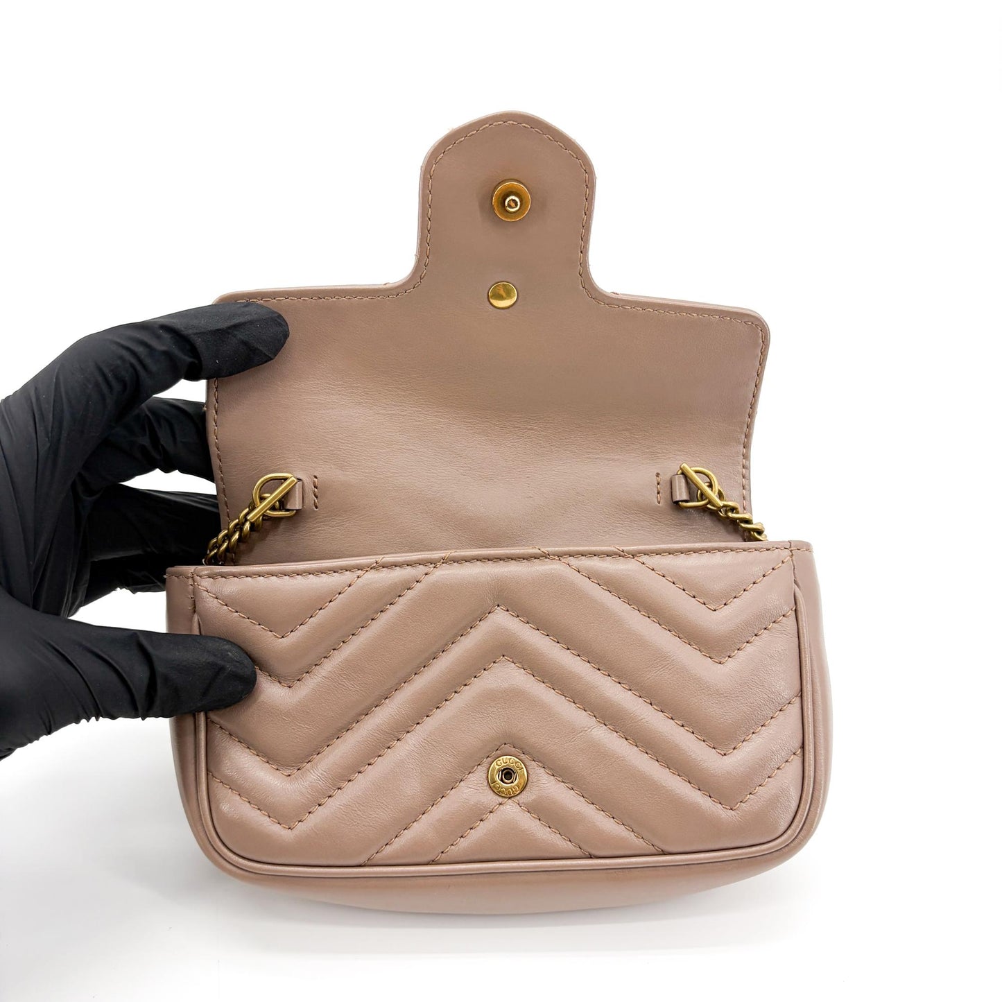 Gucci GG Marmont Super Mini Shoulder Bag Porcelain Rose