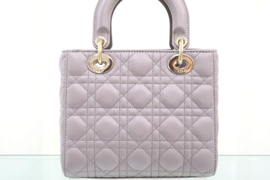 Lady Bag ABC Grey Cannage Small Tote Shoulder Bag