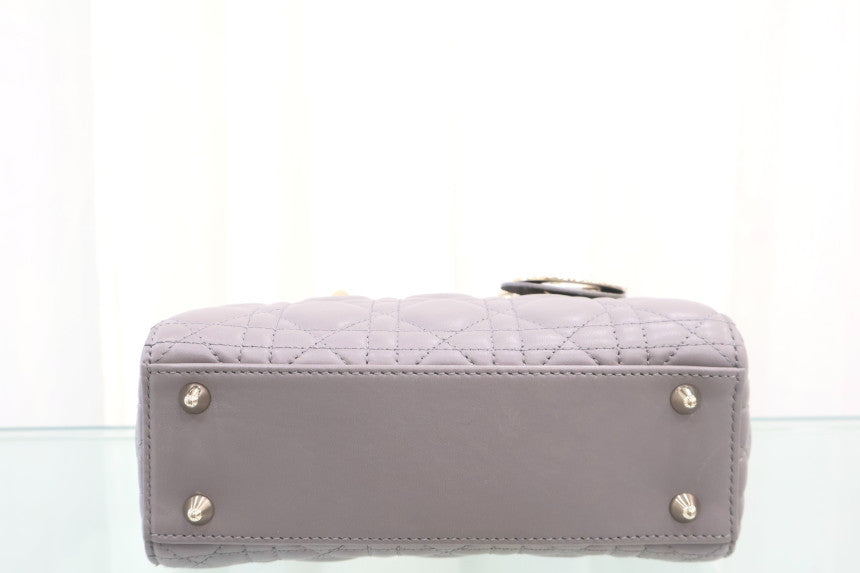 Lady Bag ABC Grey Cannage Small Tote Shoulder Bag