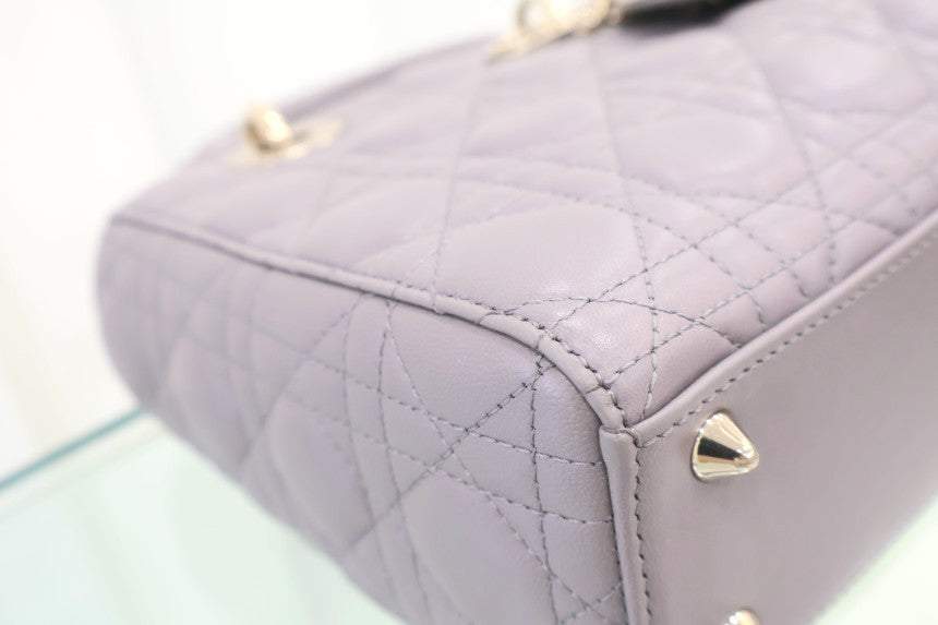 Lady Bag ABC Grey Cannage Small Tote Shoulder Bag