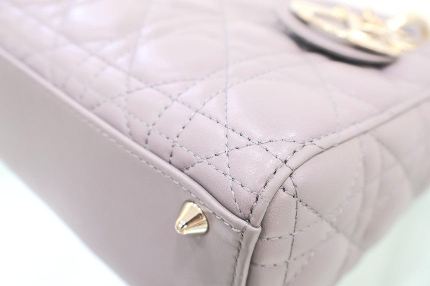 Lady Bag ABC Grey Cannage Small Tote Shoulder Bag