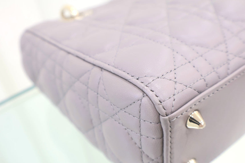 Lady Bag ABC Grey Cannage Small Tote Shoulder Bag