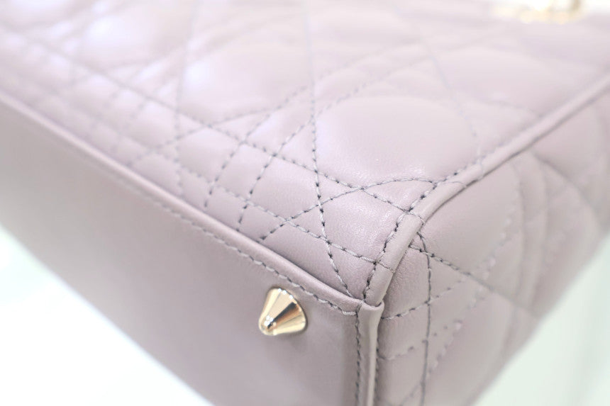 Lady Bag ABC Grey Cannage Small Tote Shoulder Bag