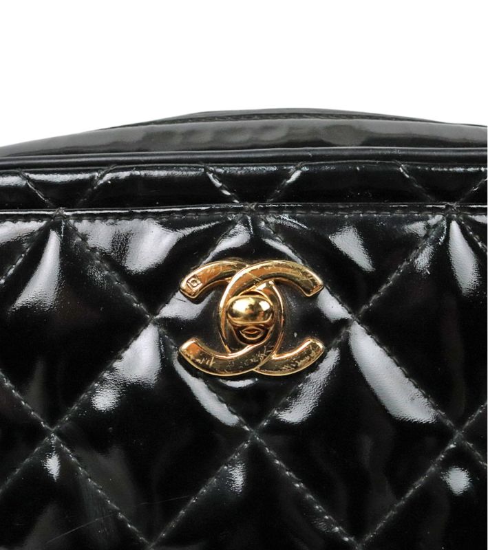 Chanel Black Faden Quilted CC Chain Shoulder Bag