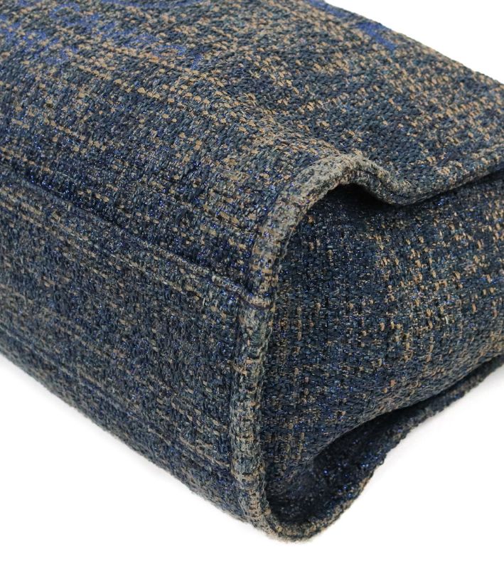 Chanel Navy Tweed Deauville Bag