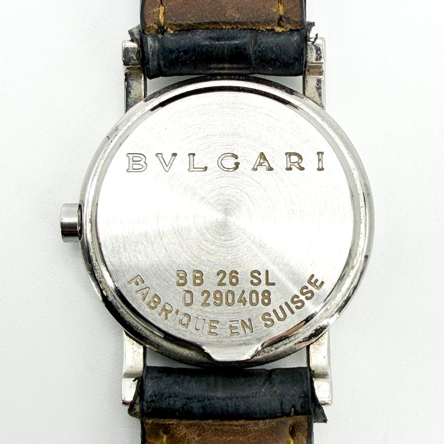 Bulgari Bulgari Blue Dial Black Leather Watch
