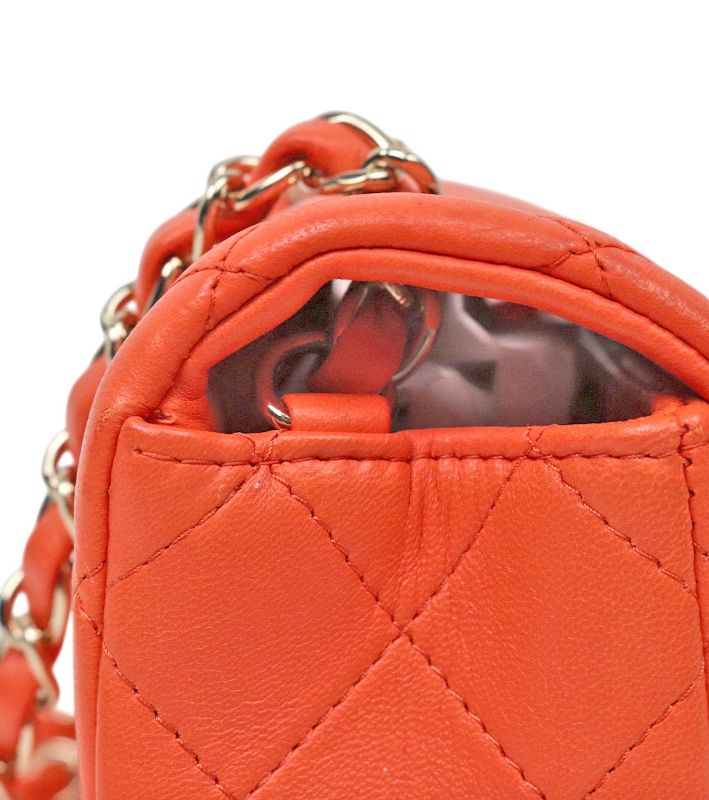 Chanel Orange Lambskin New Mini