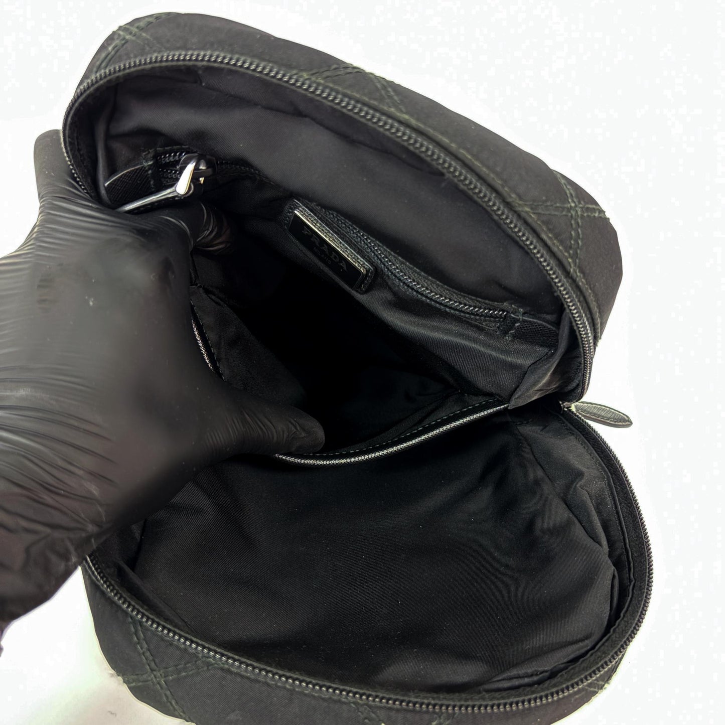 Prada Quilted Nylon Small Backpack Black