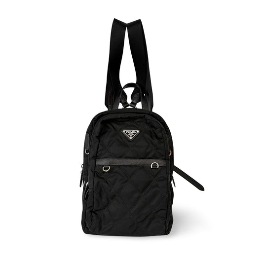 Prada Quilted Nylon Small Backpack Black