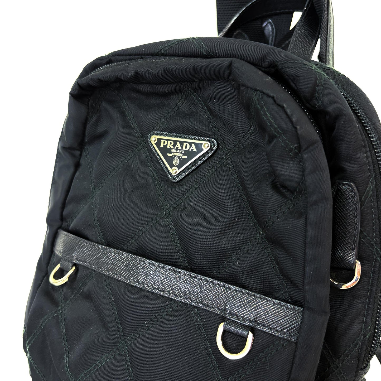Prada Quilted Nylon Small Backpack Black