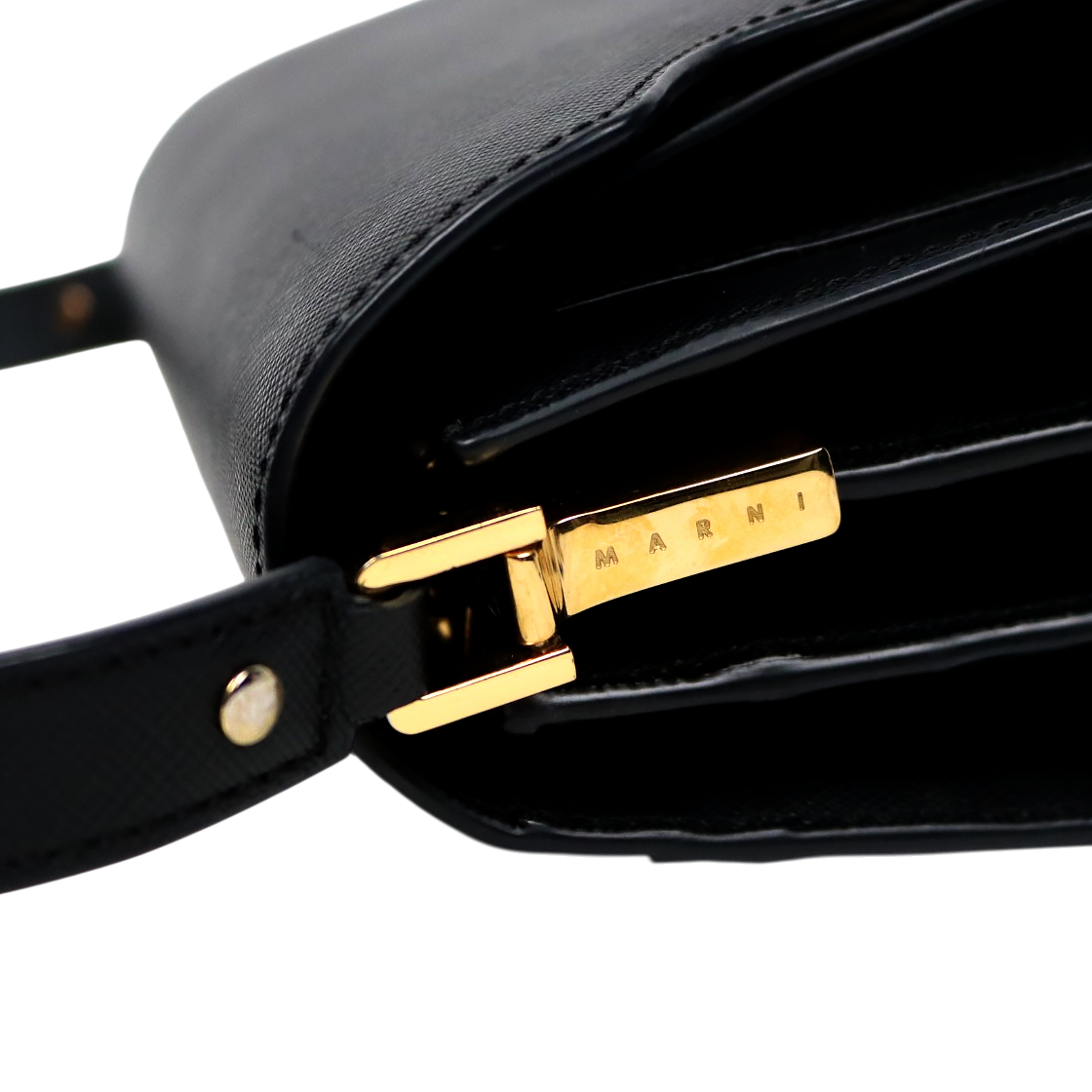 Marni Black Saffiano Trunk Bag