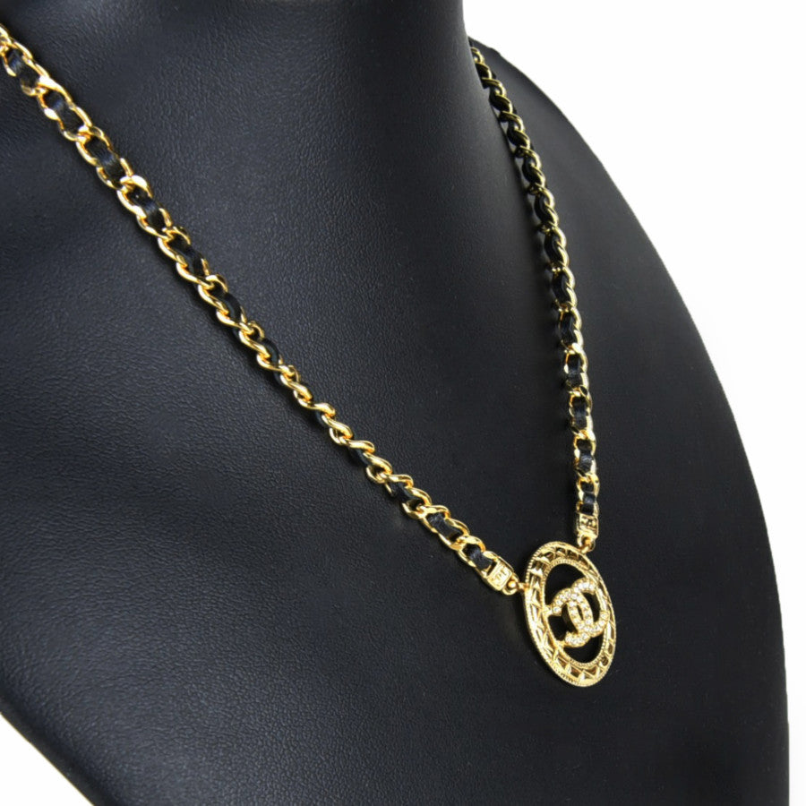 CC Round Leather Chain Necklace ABD753
