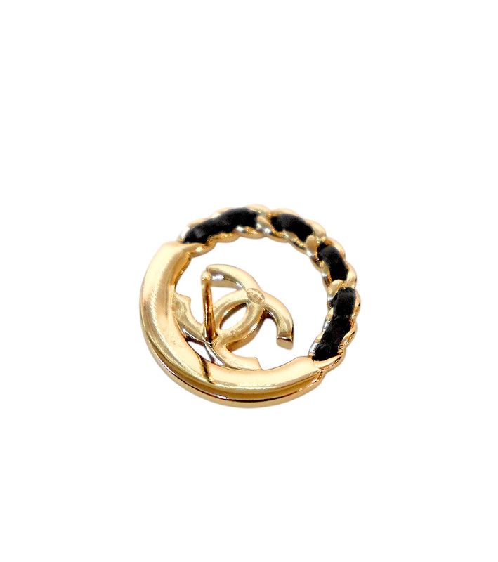 Chanel Chain Round CC Gold Earrings