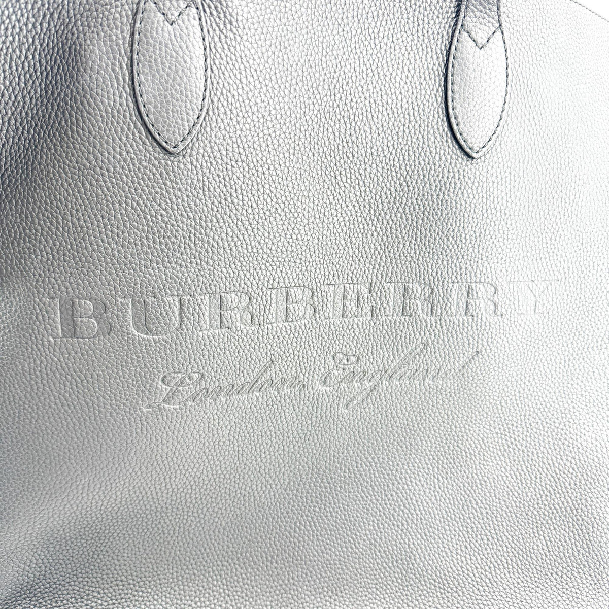 Burberry Embossed Logo Leather Tote Bag Black
