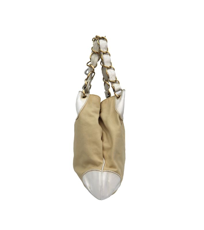 Chanel Beige Fabric Shoulder Bag