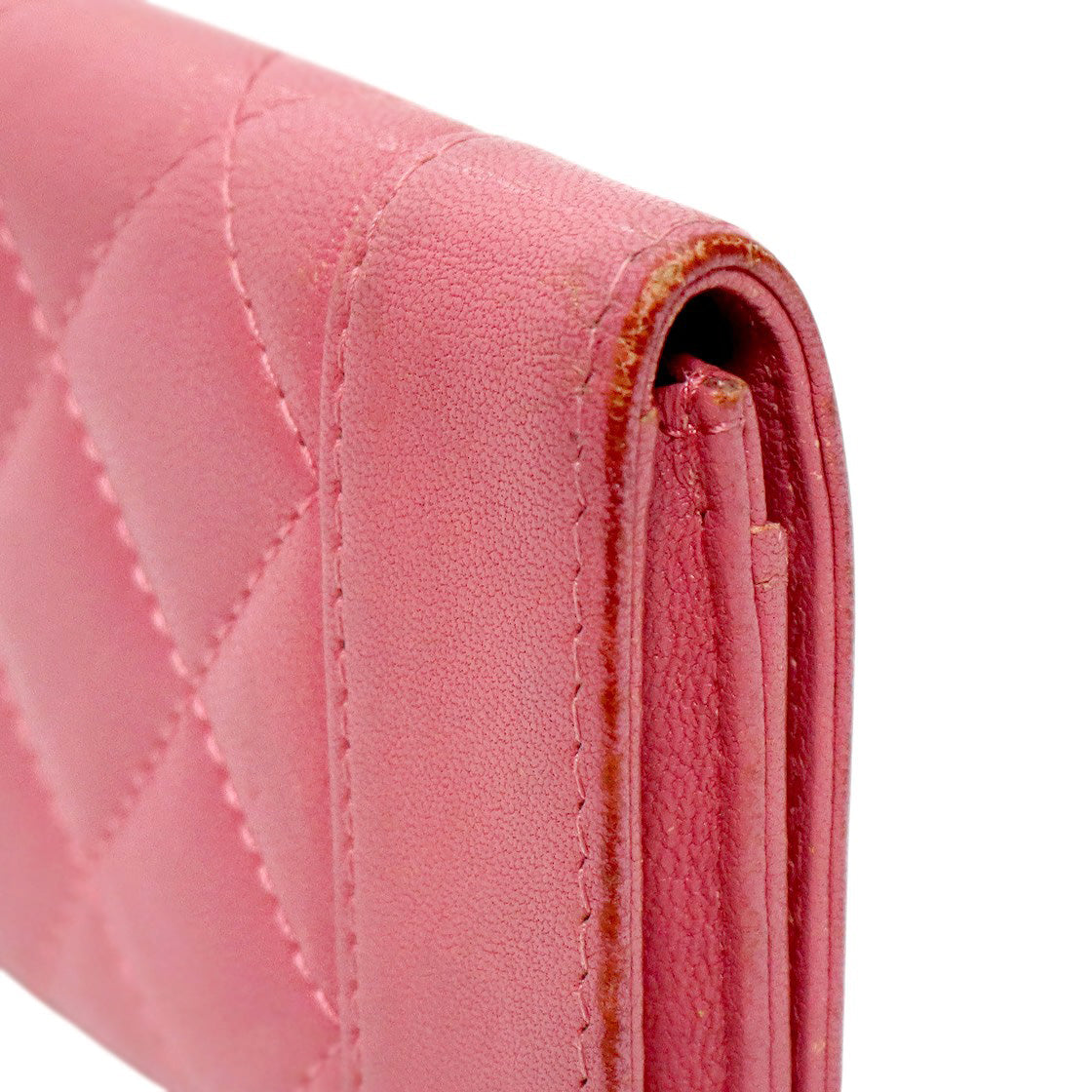 Chanel Pink Lambskin Mademoiselle Card Wallet