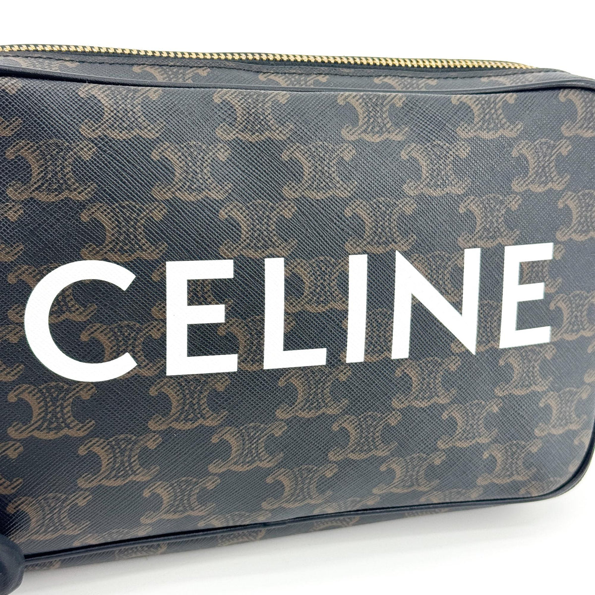 Celine Triomphe Canvas CELINE Print Camera Bag Black