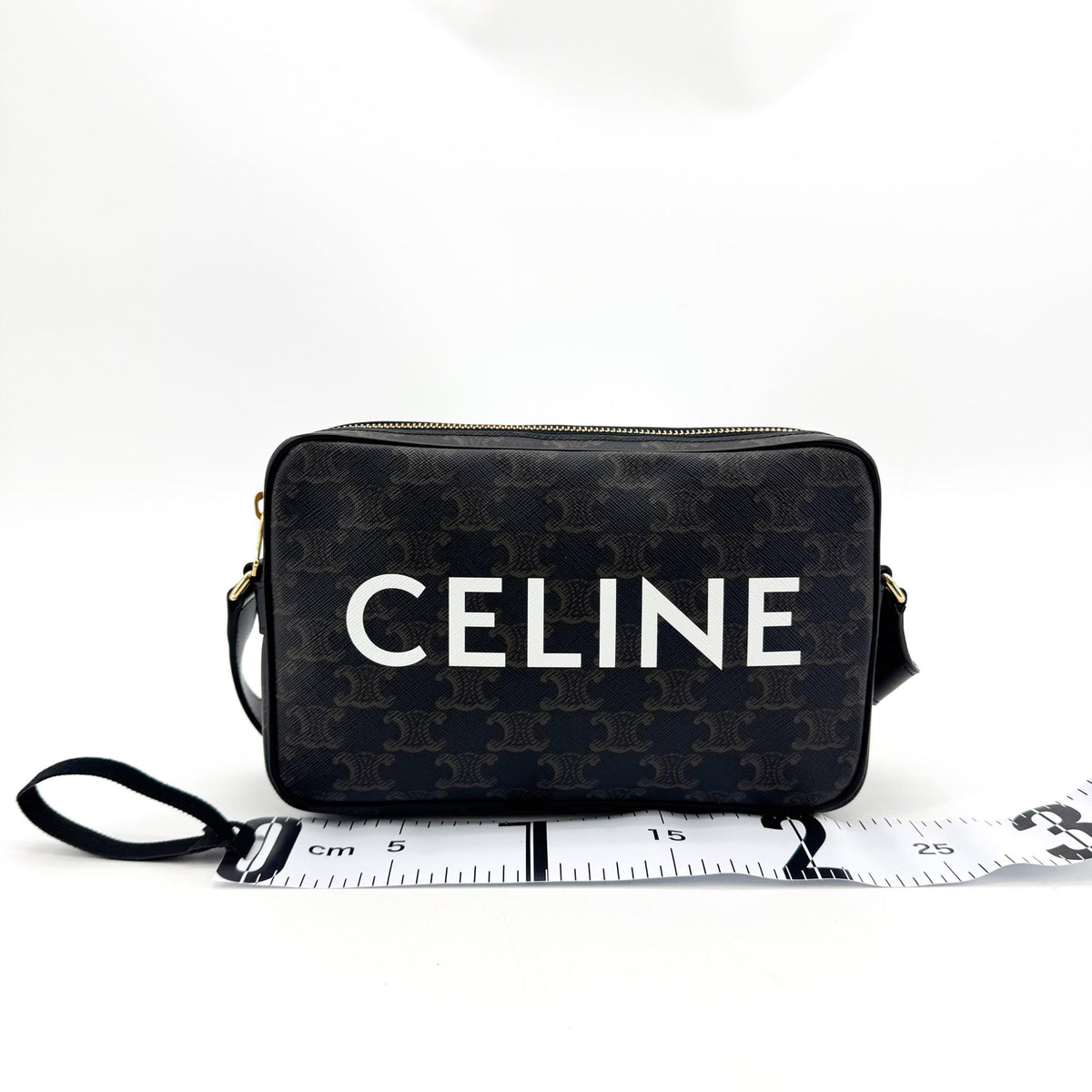 Celine Triomphe Canvas CELINE Print Camera Bag Black