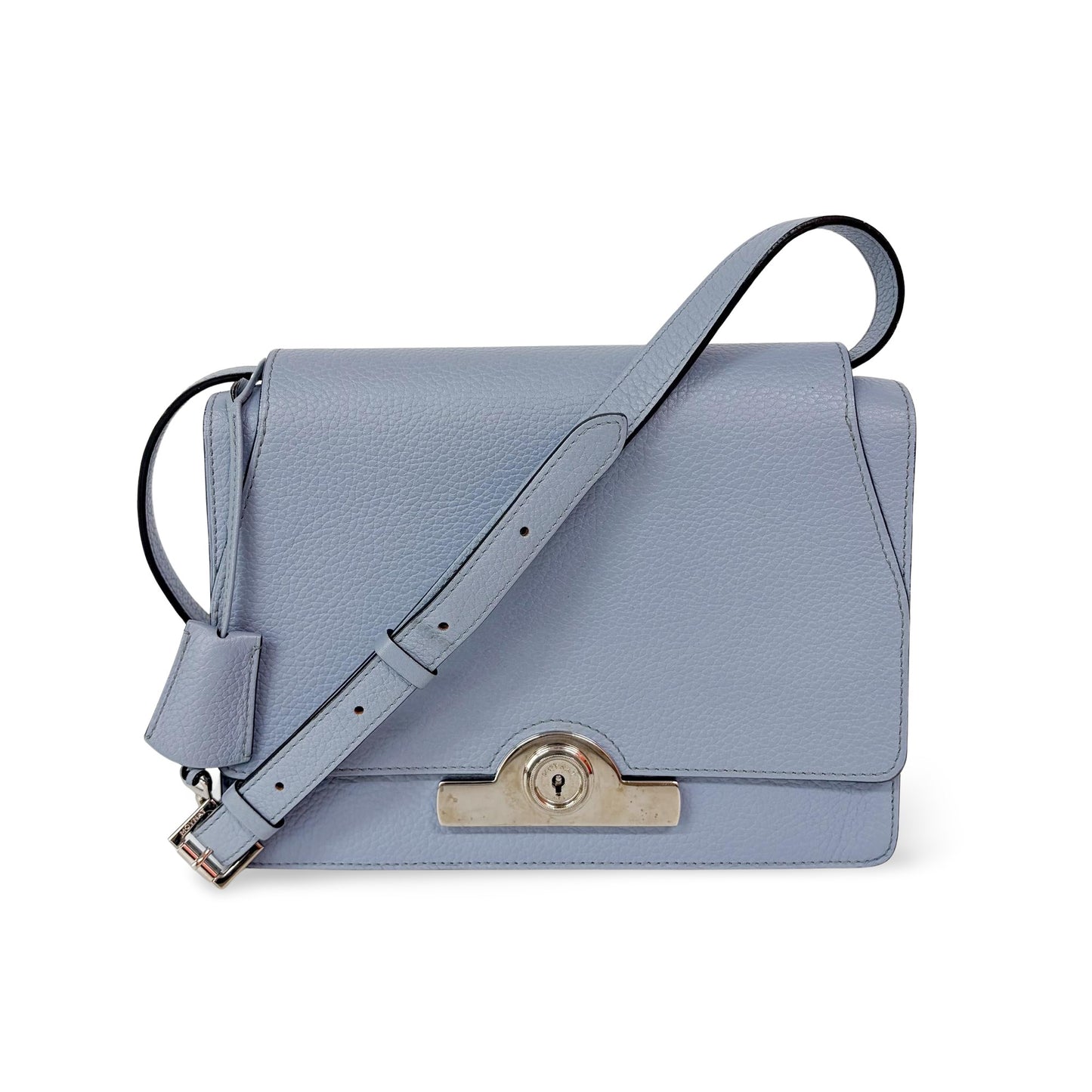 Moynat Leather Crossbody Bag Sky Blue