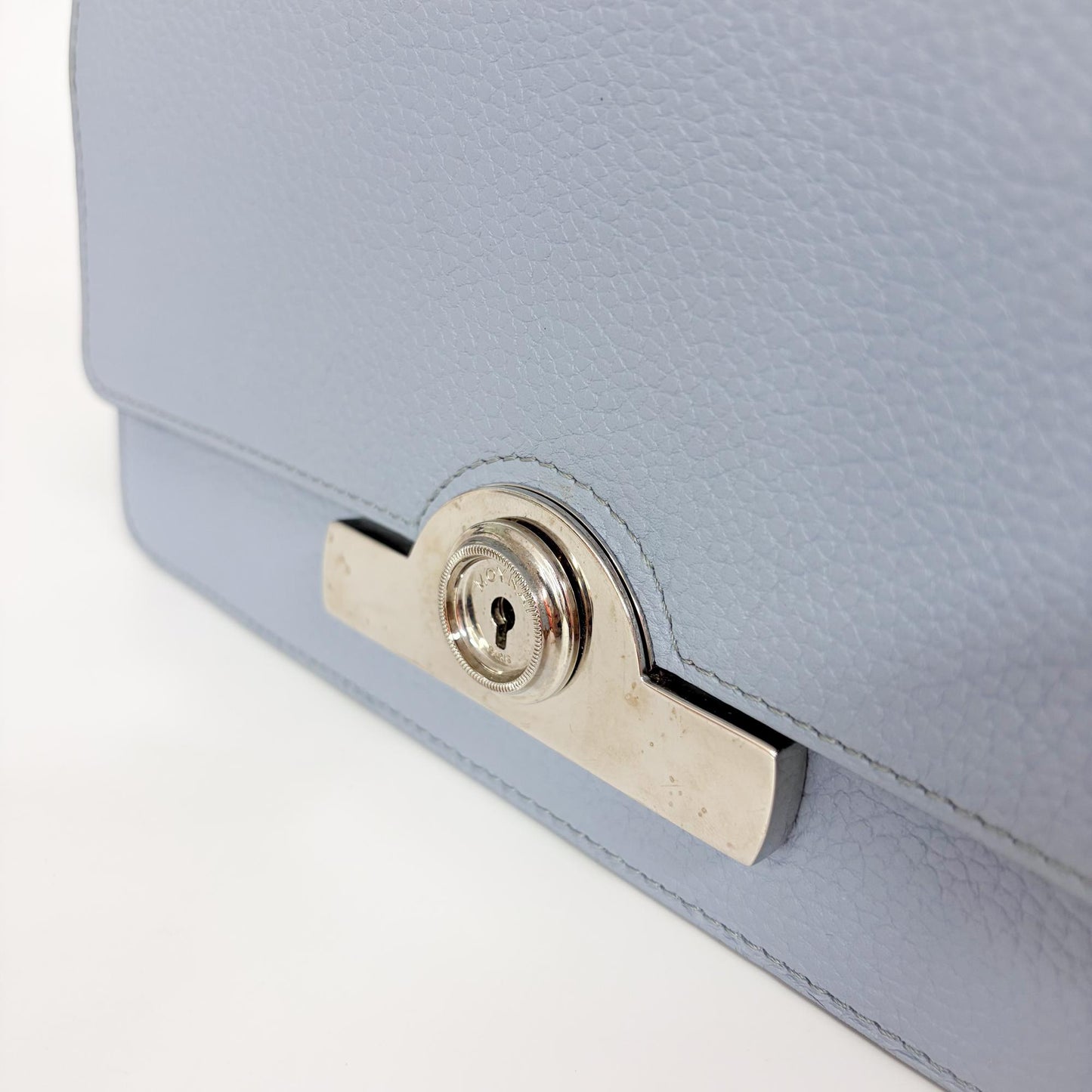 Moynat Leather Crossbody Bag Sky Blue