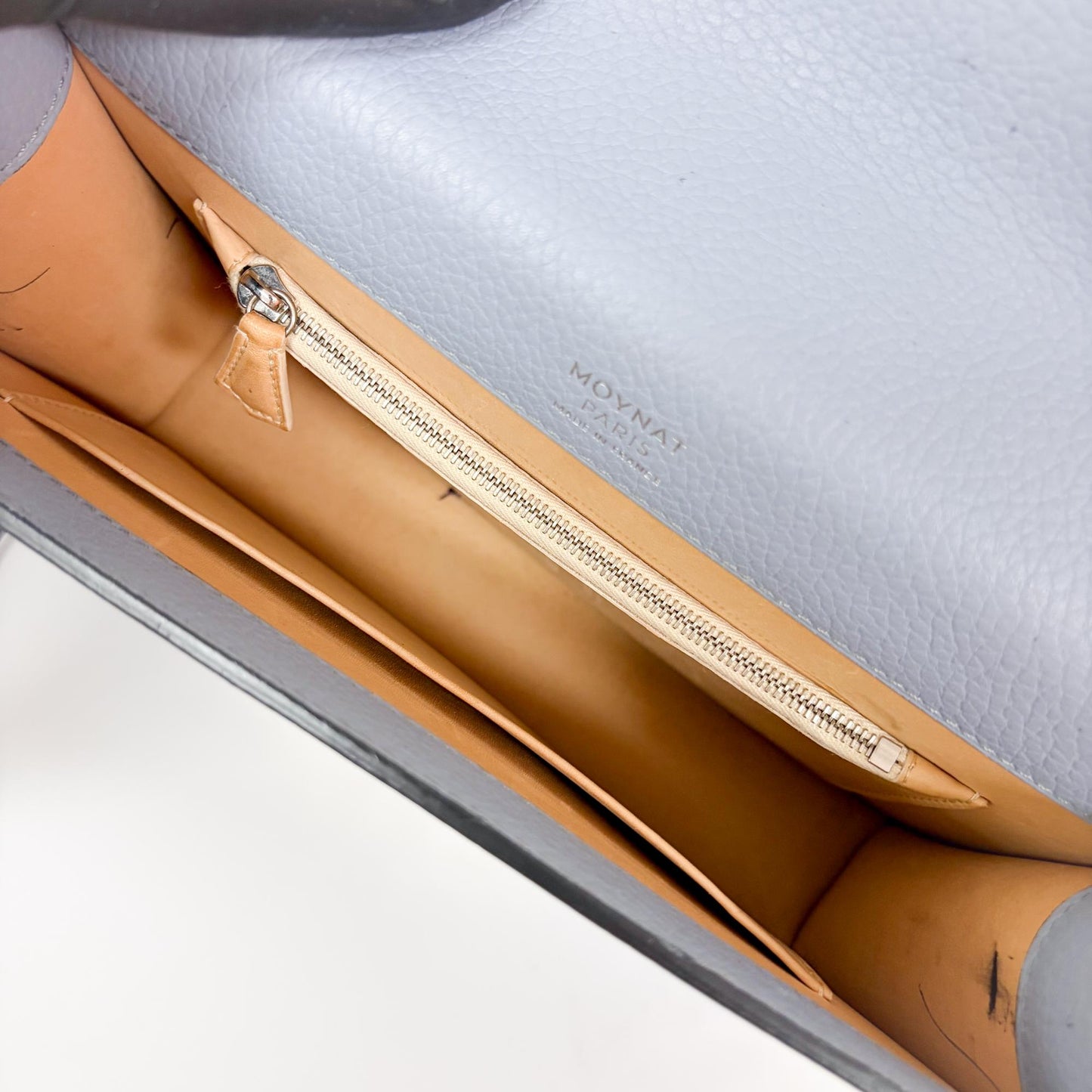 Moynat Leather Crossbody Bag Sky Blue