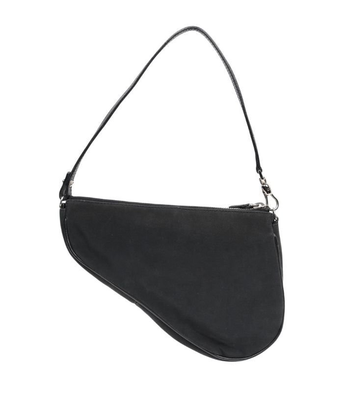 Dior Black Rose Saddle Shoulder Bag