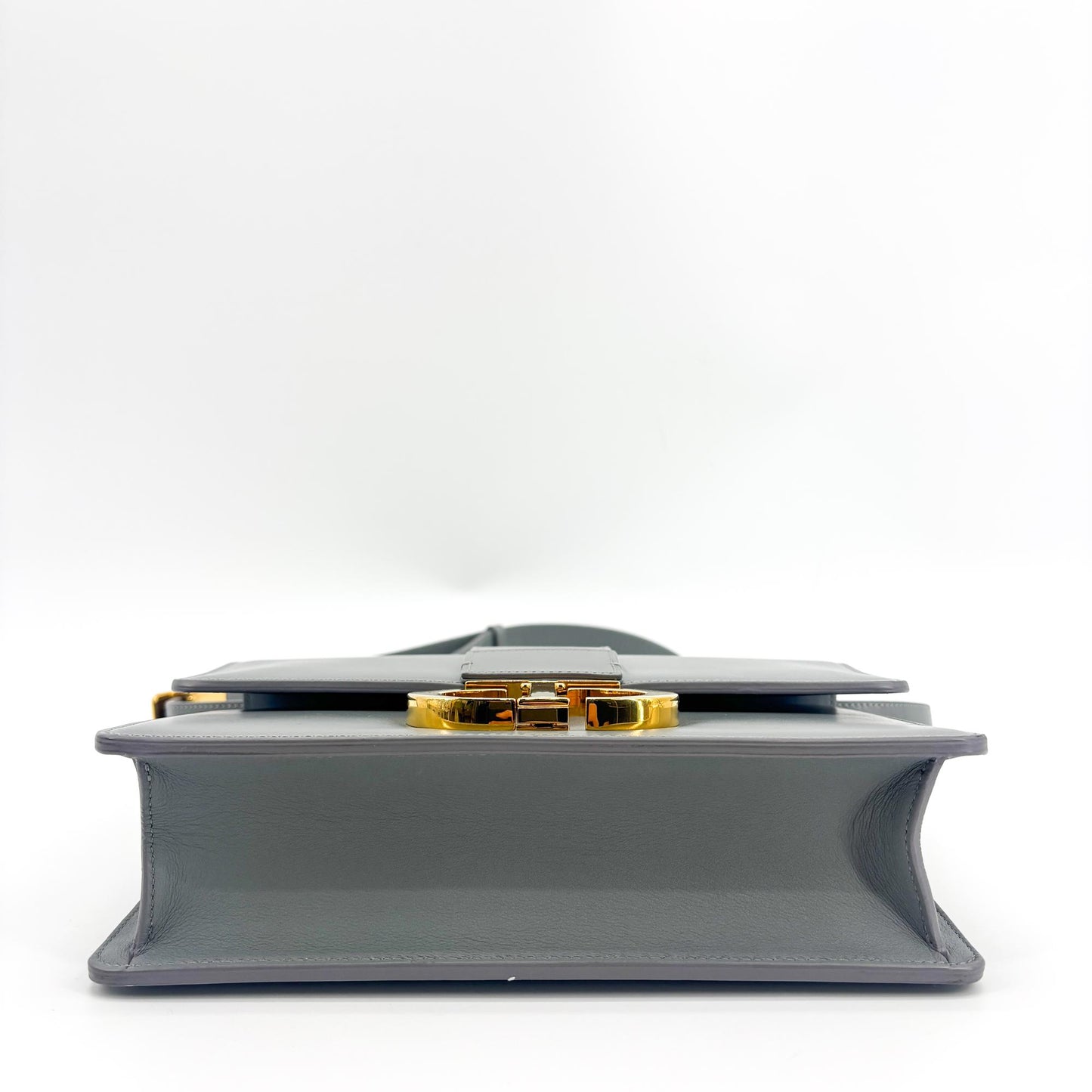 Dior 30 Montaigne Flap Bag Grey Box Calfskin Gold Hardware