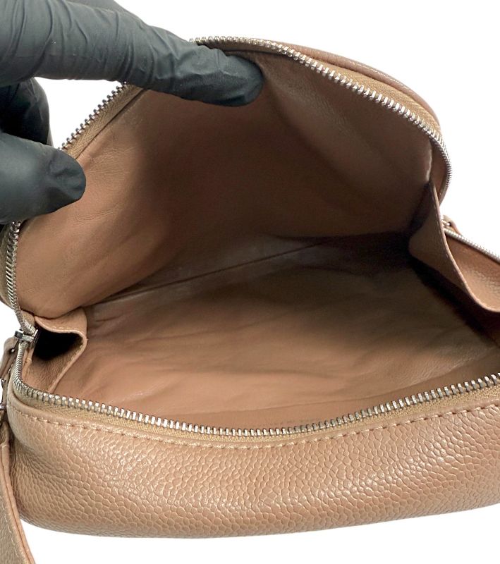 Chanel Beige Caviar Big CC Quilted Shoulder Bag