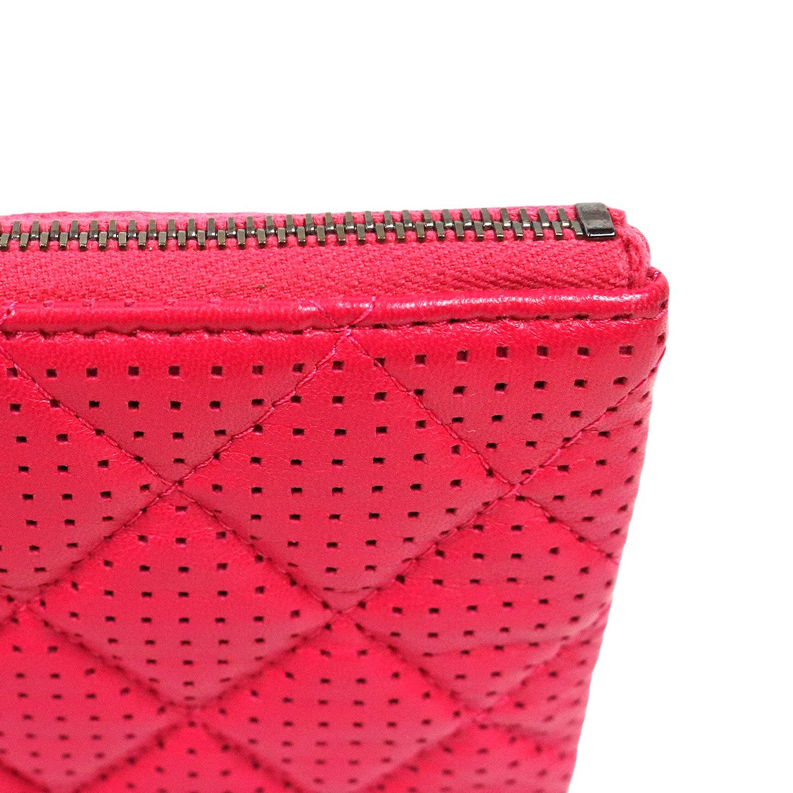 Chanel Pink Perforated Clutch Bag