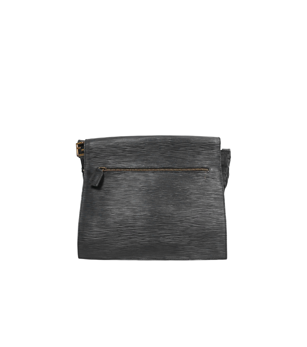 Fendi Black Zucca Flap Shoulder Bag